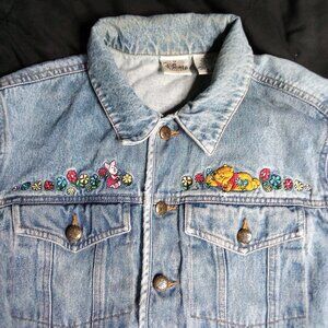 Vintage Disney Winnie The Pooh Denim Jean Jacket Embroidered
